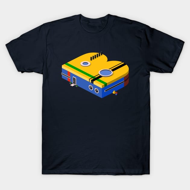 Isometric Letter B - Isometric House T-Shirt by Gunes Ozcan